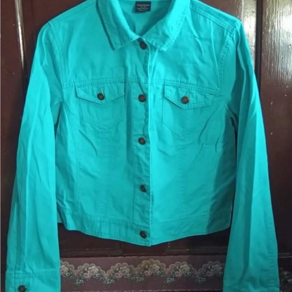 Faded Glory Vibrant Teal Jean Jacket